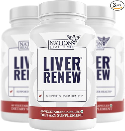 Liver Renew - Liver Cleanse Detox & Repair - Liver Support Supplement with Artichoke Extract, Milk Thisle, Dandelion and Turmeric - 180 Capsules