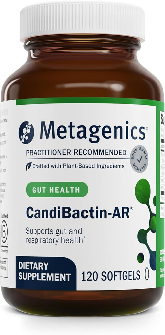 Metagenics CandiBactin-AR - Concentrated Aromatic Essential Oils - with Thyme Oil & Oregano Oil - Gut Health Supplements* - for Intestinal Microbial Balance* - Gluten-Free - 120 Softgels