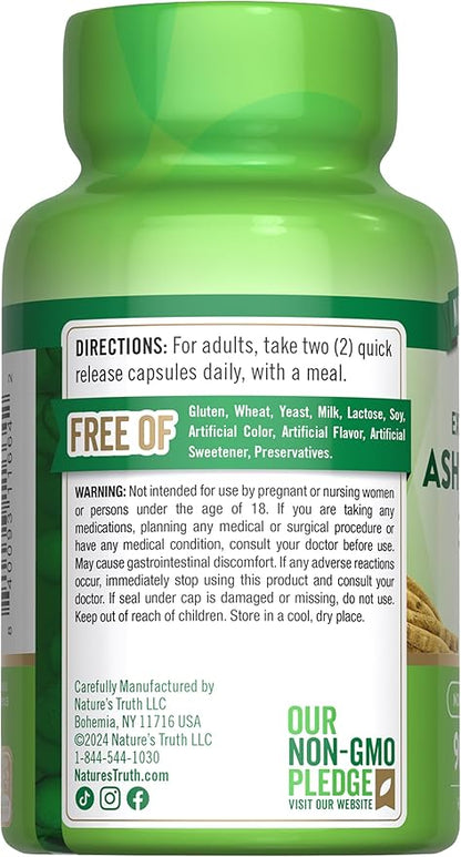 Nature's Truth Ashwagandha Capsules | 3000mg | 90 Count | Extra Strength | with Black Pepper | Non-GMO & Gluten Free Supplement
