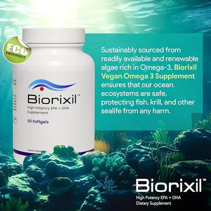 Vegan Omega 3 Supplement High Potency EPA DHA Omega 3 Supplement from Algae Oil Easy to Swallow Small Soft Gel Capsules.