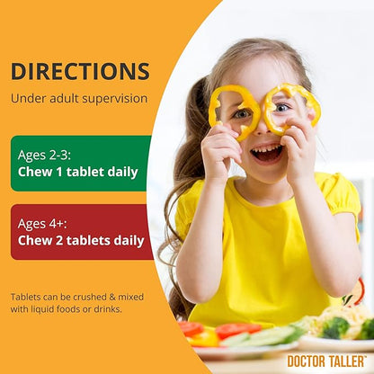 NuBest Doctor Taller Kids - Kids Multivitamins, Toddler Vitamins - Support Healthy Height, Height Growth and Bone Strength for Ages 2 to 9 - Grape Flavor - 60 Vegan Chewable Tablets | 6 Pack