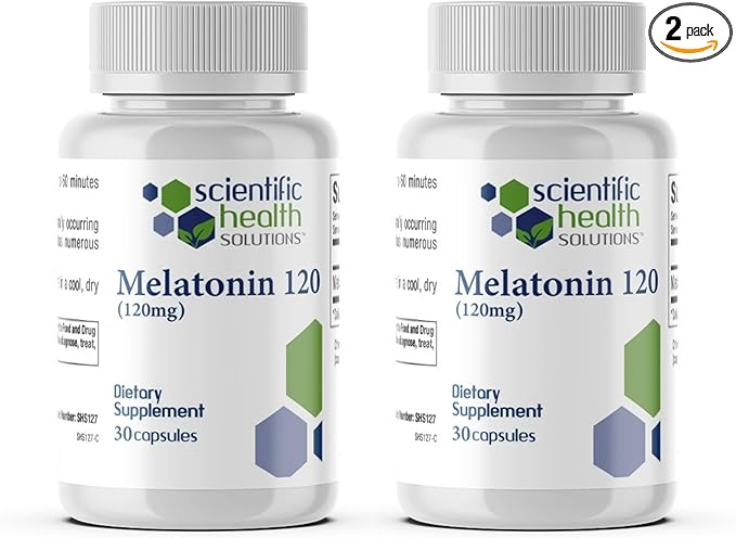 Melatonin 120mg | Single-Dose Melatonin in Easy-to-Swallow Capsules | Vegan, Non-GMO & Gluten-Free | US-Made Extra Strength Melatonin (2-Pack)