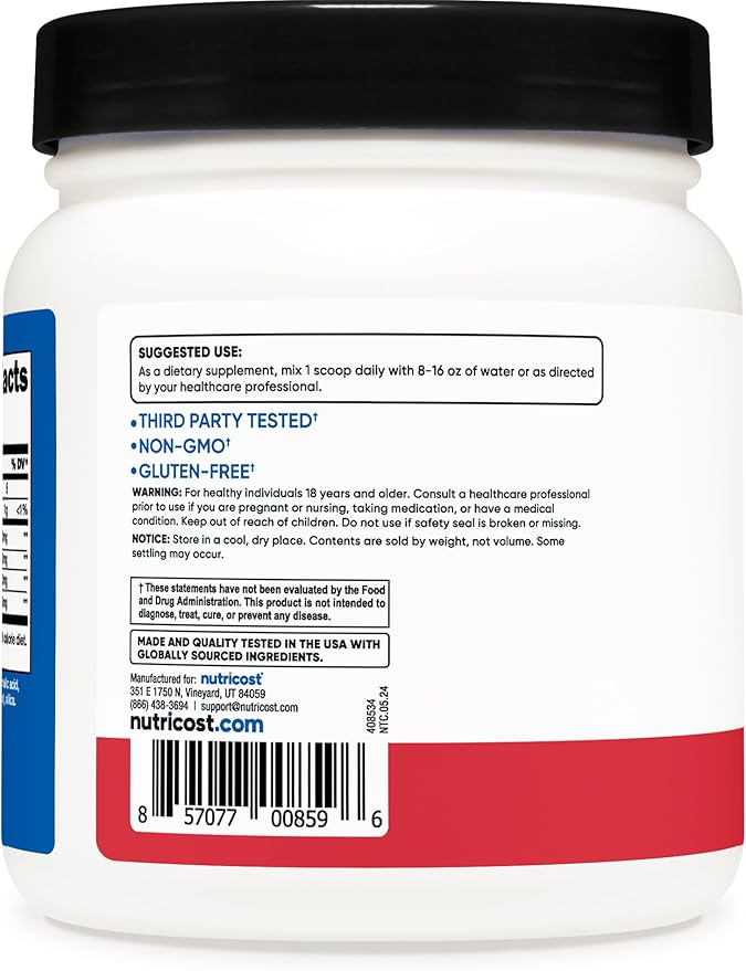 Nutricost BCAA Powder (Strawberry Kiwi) 60 Servings - Optimal 2:1:1 Ratio