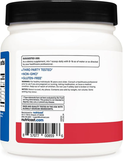 Nutricost BCAA Powder (Strawberry Kiwi) 60 Servings - Optimal 2:1:1 Ratio