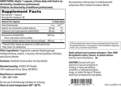 Klaire Labs Glucosamine Chondroitin - A Popular Combination for Joint Support, Soy & Dairy-Free (90 Capsules)