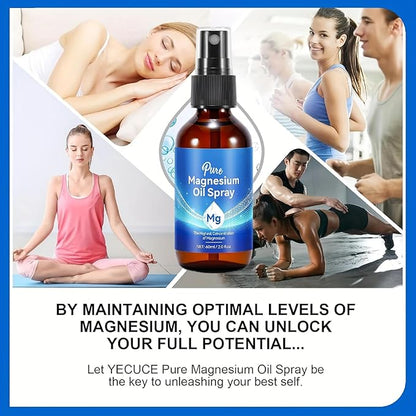 2 Pack Magnesium Oil Spray for Body and Feet, Natural Topical Solution, Pure & Fast-Absorbing, Soothe Muscles, Relaxation Support, Joint & Skin Care Pain Reduction Non-Greasy, High Absorption.