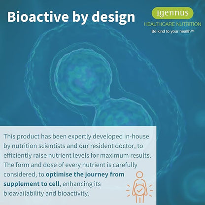 Igennus High Absorption Chelated Iron Bisglycinate 20mg, Vitamin C, 6 Month Supply, Gentle Formula, Clean Label & Targeted Release Ferrous Bisglycinate for Women and Men, One Daily, Vegan, 180 Tablets