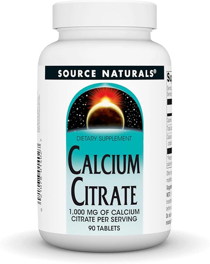 SOURCE NATURALS Calcium Citrate 1,000 mg of Calcium per Serving, 90 Count