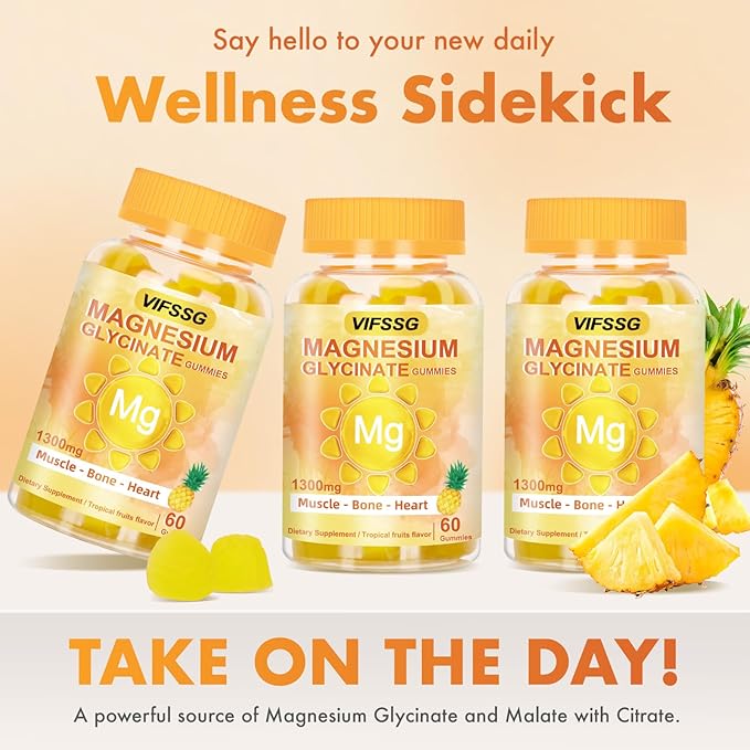 Magnesium Glycinate Gummies 500 Mg, Triple Magnesium Complex Sugar-Free Gummies with Malate 400 Mg, Citrate 400 Mg, Magnesium Supplement Chewable for Women & Men Vegan, Organic 120 Count