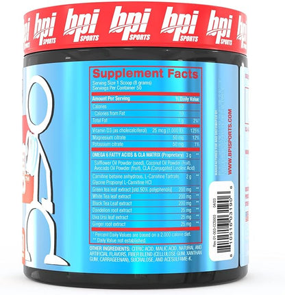 BPI Sports CLA + Carnitine Shredded Supports Lean Muscle & Promotes Fat Loss - Fruit Punch (14.1 oz. / 50 Servings)