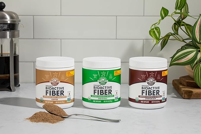 Manitoba Harvest Organic BioActive Fiber Supplement with 6g Fiber per Serving, Digestive Hemp & Psyllium Husk Powder, Non-GMO, Vegan and Kosher, 8oz, Coffee
