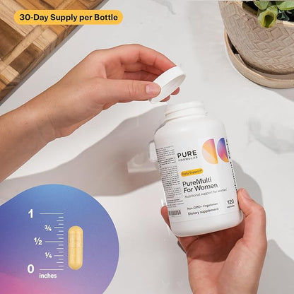 PureFormulas PureMulti for Women - Comprehensive Multivitamin for Women with Essential Nutrients and Herbal Support Womens Daily Multivitamins for Nutritional Support Non-GMO - 120 Capsules