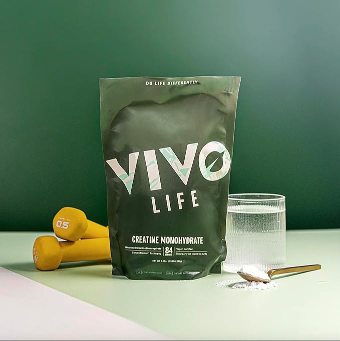 Vivo Life - Creatine Monohydrate Powder Micronised - Vegan, Unflavoured (8.8 oz, 84 Servings)