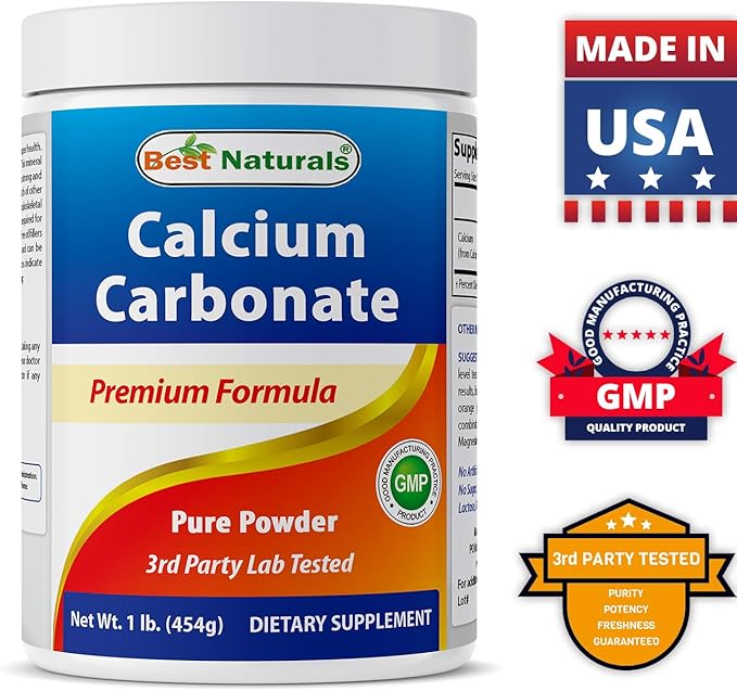 Calcium Carbonate Powder 1 Pound & Magnesium Glycinate 425 mg
