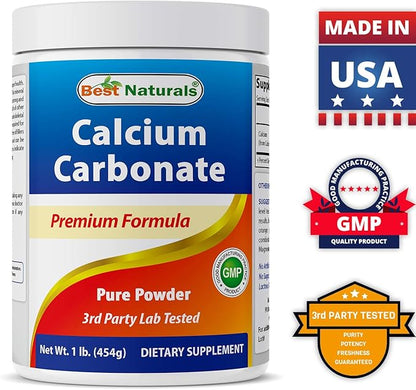 Calcium Carbonate Powder 1 Pound & Magnesium Glycinate 425 mg