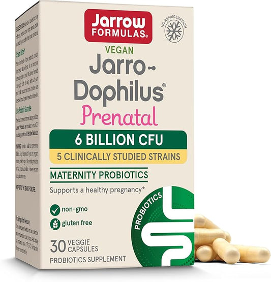 Jarrow Formulas® Jarro-Dophilus® Prenatal Probiotics For Women, 6 Billion CFU, Supports a Healthy Pregnancy, 30 Veggie Capsules, 30 Day Supply