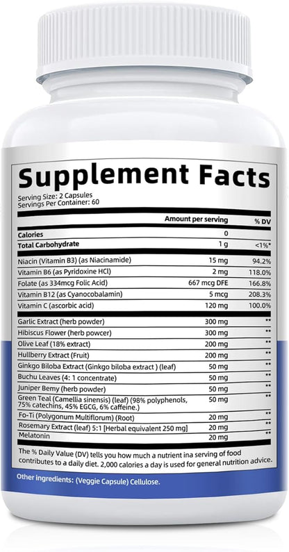 Tinnitus Relief for Ringing Ears, Tinnitus Relief Supplement with Ginkgo Biloba & Vitamin B12 | Natural Tinnitus Treatment for Reduce Ear Noise, Improve Hearing & Emotional Support - 120 Capsules