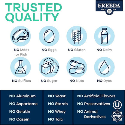 Freeda Multivitamin - Iron Free Ultra Freeda - Kosher Multi Vitamins Supplements for Women Health - Men’s Vitamins for Men Health - Multivitamins for Men & Women Adult Vitamins Multivitamin (360)