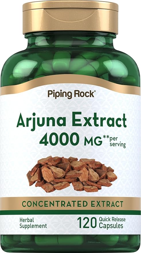 Piping Rock Arjuna Extract | 4000 mg | 120 Capsules | from Arjuna Bark Herb | Concentrated Herbal Supplement | Non-GMO, Gluten Free