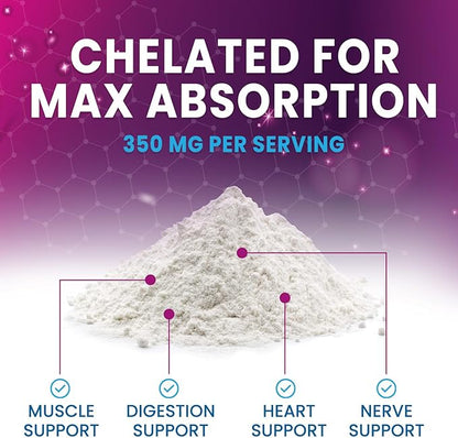 Magnesium Powder Supplement with Magnesium Citrate & Aquamin Magnesium - Magnesium Citrate Powder Drink Mix Unflavored - Bone, Heart & Muscle Support, Sugar Free, Gluten Free, Vegan - 60 Servings