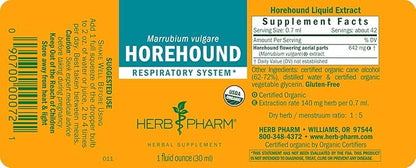 Herb Pharm Horehound Liquid Extract for Respiratory System Support - 1 Ounce (Pack of 2)