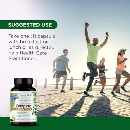 EMERALD LABS Complete 1-Daily Multi - Complete Multivitamin for Men & Women with Vitamin C, Methylated Folate, Whole-Food Blend & More for Immune Support, Bone Health & More* - 60 Vegetable Capsules