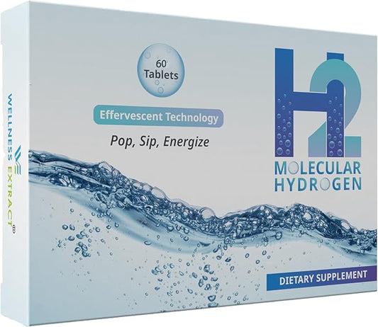 H2 Molecular Hydrogen Water Tablets with effervescent Technology for Healthy Hydration, Optimal Energy, and Metabolism Support; 8 PPM. (60, Unflavored)