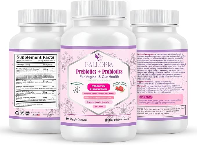 Probiotics for Women 100 Billion CFU – 34 Strains with Digestive Enzymes, Cranberry, D-Mannose & Prebiotics – Vaginal Probiotics for pH Balance, Odor, UTI, Yeast Infection & Gut Health – 60 CT