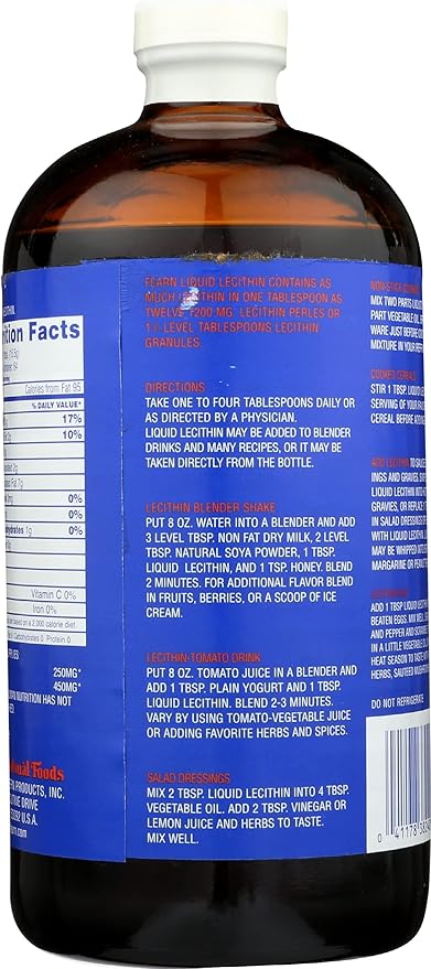 Fearn Liquid Lecithin, Kosher, 32 Fluid Ounces (Pack of 1)
