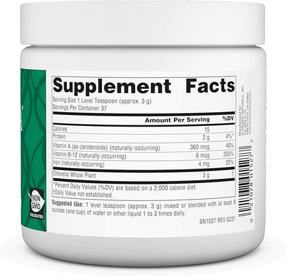 Source Naturals Chlorella from Yaeyama, a Source of Vegetarian Vitamin B-12, Non GMO Dietary Supplement - 4 oz Powder