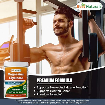 Best Naturals Magnesium Glycinate Powder - 1 Pound (1 LB (Pack of 2))