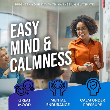2-Pack Magnesium Glycinate 500MG – High Absorption Magnesium for Sleep, Mood, and Muscle Support – Chelated Magnesium Supplement with Ashwagandha Root Extract & Manganese – 400MG + 100MG Per Capsule