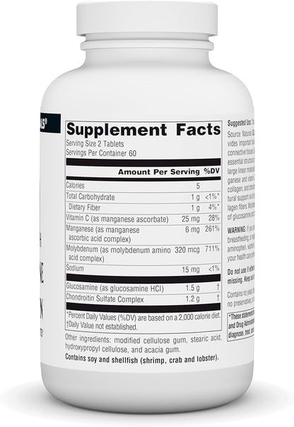 Source Naturals Extra Strength Glucosamine Chondroitin,Promotes Healthy Joints* - 120 Tablets