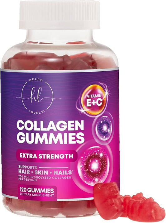Collagen Peptide Gummies for Women with Biotin - Hydrolyzed Collagen for Hair, Skin, Nail, Bone Health & Joint Support - Extra Strength Best Peptides Supplement for Women & Men, Non-GMO - 120 Gummies