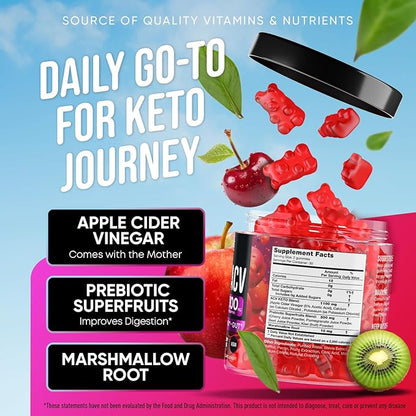 (2 Pack) Advanced Keto ACV Gummies - Sugar Free Keto Apple Cider Vinegar Gummies - Keto Supplements + Marshmallow Root - Alternative to Apple Cider Vinegar Capsules - 120 ACV Keto Gummies