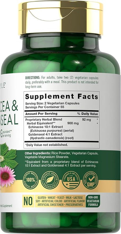 Carlyle Echinacea Goldenseal Capsules | 110 Count | Vegetarian, Non-GMO, Gluten Free