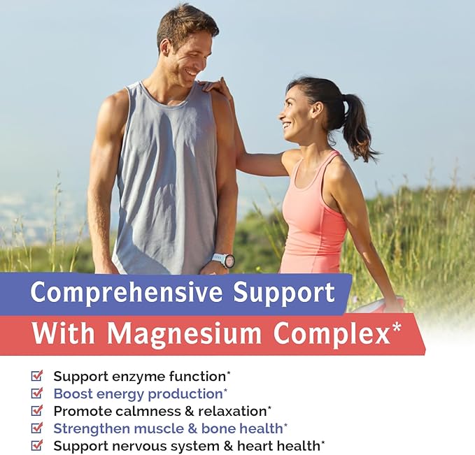 Innate Vitality Magnesium Complex - Magnesium Glycinate, Malate, Citrate, Oxide, 4-in-1 Formula for Energy, Muscles, Bones & Nerves, Vegan & No Gluten, 90 Capsules