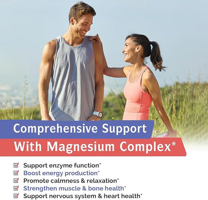 Innate Vitality Magnesium Complex - Magnesium Glycinate, Malate, Citrate, Oxide, 4-in-1 Formula for Energy, Muscles, Bones & Nerves, Vegan & No Gluten, 90 Capsules