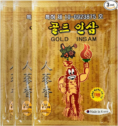 DEAD SKIN Korean Traditional Herbal Patch with Ginseng, Power Strips – 25 Counts x 3 Packs