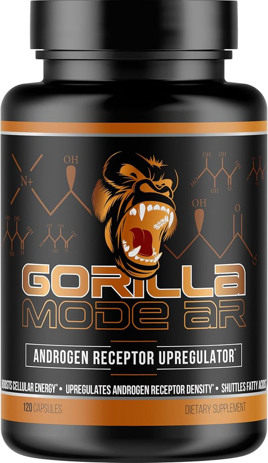 Gorilla Mind AR Carnitine 750mg Capsules Androgen Receptor Upregulator,Boosts Cellular Energy, Upregulates Androgen Receptor Density,Shuttles Fatty Acids (120 Capsules)