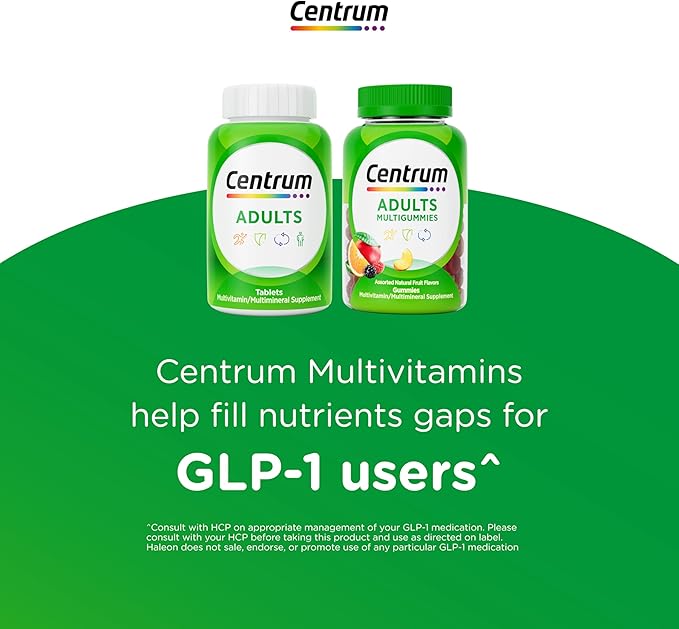 Centrum Adult Multivitamin/Multimineral Supplement with Antioxidants, Zinc, Vitamin D3 and B Vitamins, Gluten Free, Non-GMO Ingredients - 200 Count