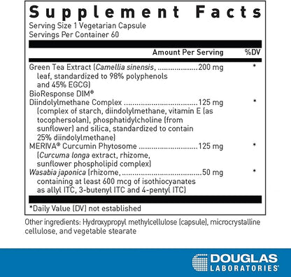 Douglas Laboratories DIM Enhanced - Supports Hormone Balance, Cellular Health & Detox* - With Antioxidants, Green Tea Extract & Wasabia - 60 Vegetarian Capsules