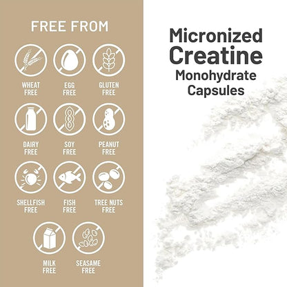 NatureWise Micronized Creatine Monohydrate Pills, 2500mg Per Serving - Creatine for Women & Men - Pure, Unflavored, Supports Lean Muscle Mass, Endurance - 60 Capsules[30-Day Supply]