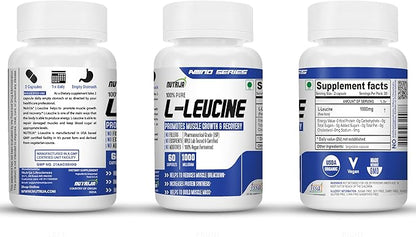 L-Leucine 1000mg Capsules | Promotes Lean Muscle Mass, Muscle Building & Strengthening (120 Capsules)