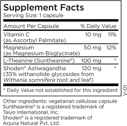 MethylPro Ashwagandha Complex - Magnesium L Theanine Supplement with Ashwagandha Root - Support a Healthy Brain & Balanced Sense of Calm - Pairs Well with L-Methylfolate (60 Capsules)