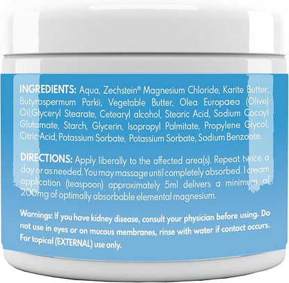 VAL Lombardi Magnesium Lotion | Nighttime Zechstein Magnesium Chloride Cream | Hydrating & Fast-Absorbing | Topical Magnesium for Feet, Legs, Arms & Chest | USA Made | 4oz