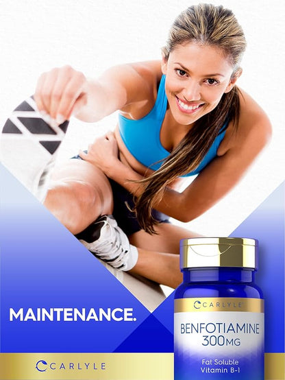 Carlyle Benfotiamine 300mg | 90 Capsules | Fat Soluble Vitamin B-1 | Non-GMO, Gluten Free Supplement