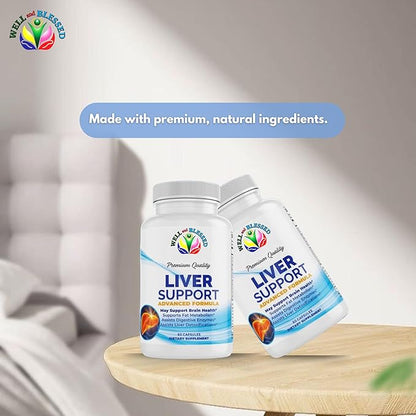 Liver Support Herbal Supplements - 60 Capsules - Advanced Formula for Liver Health - Support Fat Metabolism - Assists Digestive Enzymes, Liver Detoxifications