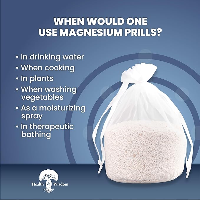 Health and Wisdom Magnesium Prills - Structured Water Devices, Magnesium Laundry Beads, Topical Magnesium, Precious Mineral, Magnesium Water, Deionized Water, Magnesium Soak - 3.18 Ounces