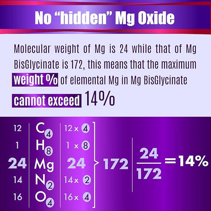 Magnesium Glycinate with Vitamin B6 Research Proven to Enhance Absorption, 1350mg Fully Chelated - Supports Sleep, Stress Relief, Energy, Muscle Cramps - Gluten Free, NonGMO, 180 Vegan Capsules